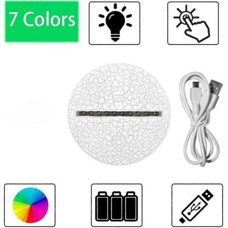 10 Stück Acryl 3D LED-Lampenfüße Tisch-Nachtlichtfüße 7 Farben (1/5)