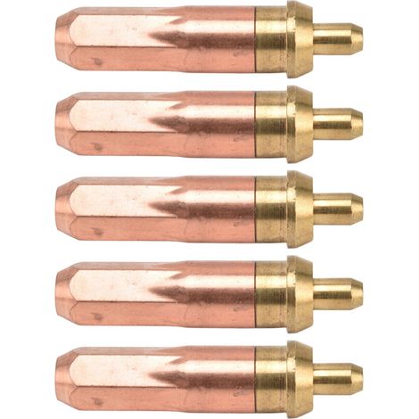 Lot de 5 embouts de coupe gaz propane oxygène G01-300 n°1 pour chalumeau soudure laiton cuivre 1.8mm 100-150mm rechange (1/5)