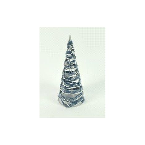 ALBERO CONO 25CM NASTRI INTRECCIATI BLU