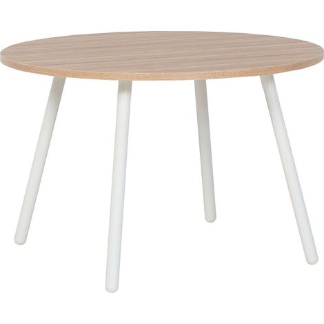 Table ronde 120cm Vox Balance Blanc et bois (1/3)