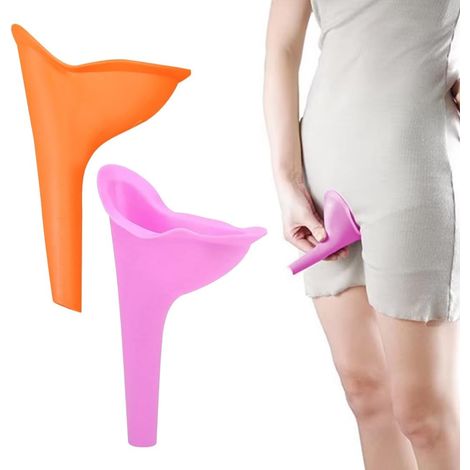 Hygiene Hiking and Camping Set of 2 Female Urinal Funnels Silicone Reusable Female Urinal Cones Simple and Easy to Use (1/5)