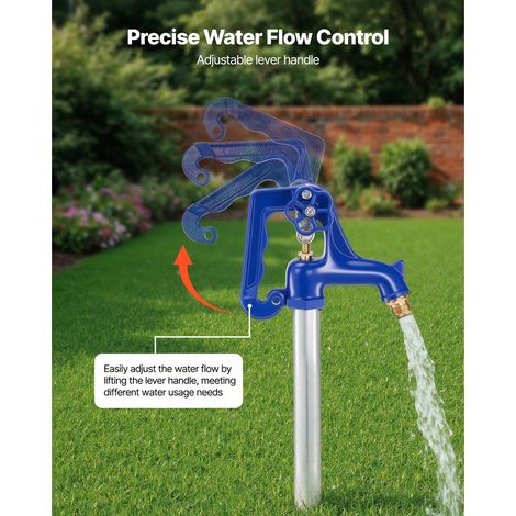 Borne fontaine antigel 1595mm, robinet extérieur sans gel enterré 914,4mm, raccord G 3/4", levier + volant, sans plomb pour jardin ferme irrigation (1/5)