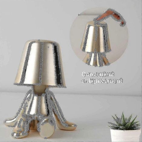 Lampe de chevet tactile, lampe de bureau Thinker dorée, sans fil, rechargeable, portable, décorative, avec chargement USB - YKY416 (1/3)