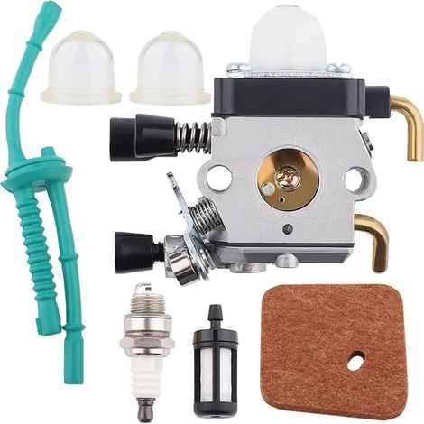 Carburateur + Tuyau + Bougie d'Allumage + Pompe d'Amorçage + Filtre à Air + Filtre à Essence pour Débroussailleuse Coupe-bordure STHIL FS55 FS45 FS46 38 KM55 (1/5)