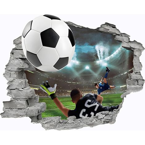 Sticker mural Football 3D décoration murale pour chambre, autocollant fenêtre décoratif (1/5)