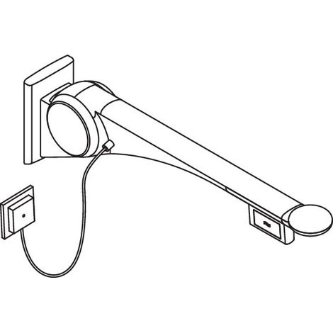 HEWI 802.50.44260 poignée d'appui rabattable DR Premium, 750 mm, gauche (1/2)