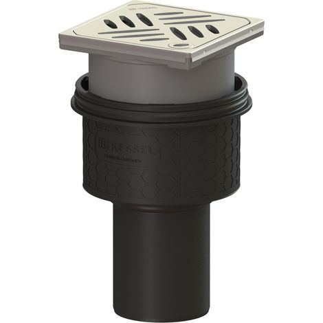 Siphon de sol/plafond Ecoguss DN 80, vertical, grille design