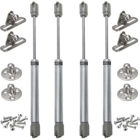 HOXILEELEO - Lot de 4 vérins à gaz 120N Plastique ABS et alliage de zinc Amortisseurs pour portes d'armoire Installation facile avec tournevis (1/5)