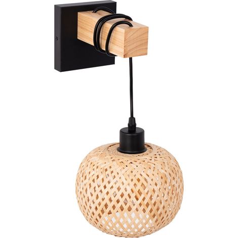 Aplique De Pared Madera Y Mimbre "Shelley" - E27 (1/5)