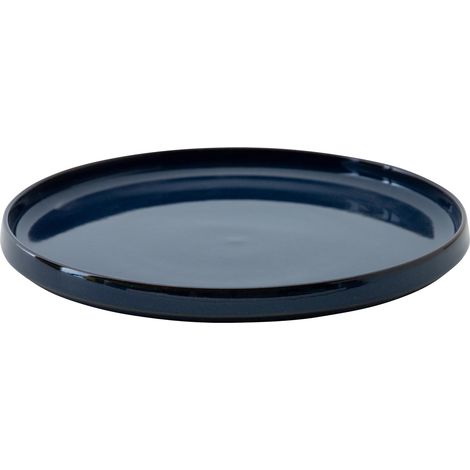 Plateau de fleurs en céramique bleu de 21 cm de diamètre extérieur, adapté aux bacs à fleurs intérieurs et extérieurs, 1 pièce (1/5)