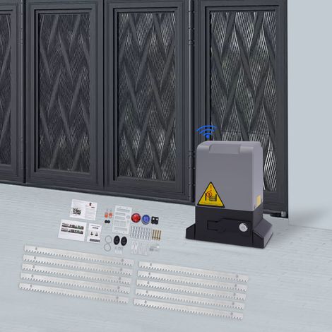 Motorisation Portail Coulissant 800 kg 6 m Ouvre-portail Automatique, Pour Hôtels, Usines, Écoles, Maisons Privées, Fermes, Ranchs, Moteur Électrique avec Télécommandes Portée 50 m, Accessoires (1/5)