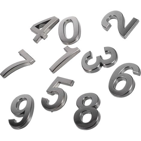 Plaques Chiffres et Facile à Retirer en Plastique Modernes Lot de 10 Design Épuré pour Numéro de Porte pour Numérotation D'étages et Chambres (1/5)