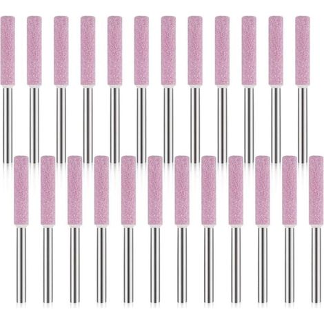 Paquet de 24 Pierres à Aiguiser pour AffûTeuse de TronçOnneuse, Outil de Meulage de Polissage pour AffûTeuse de TronçOnneuse 3X4.8mm (1/4)
