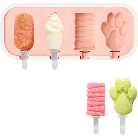 BelleRise – Eisformen, Eisformen mit Stiel, 4-fach-Eisformen, DIY-Eis am Stiel (1/5)