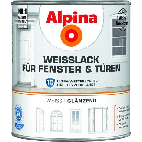 Alpina Weisslack für Fenster und Türen glänzend 2,0 Ltr. (1/5)