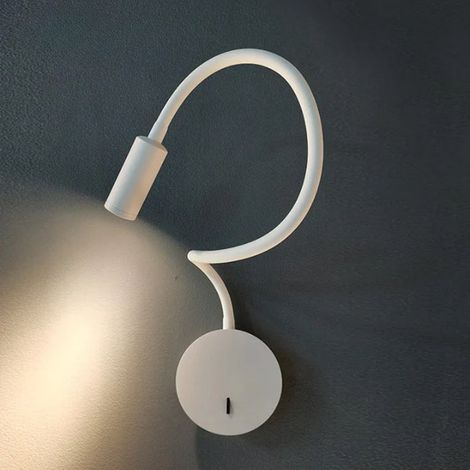 Lampe LED Murale avec Port USB 3000K Lumière Douce Angle Ajustable 360° Idéale Nuit Chevet Décoration 3W (1/4)