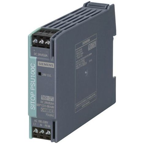 Alimentation pour rail DIN Siemens, série SITOP PSU100C, 24V c.c. 600mA, 85 264V c.a., 14W ( Prix pour 1 ) (1/5)