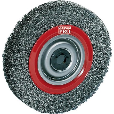 Osborn – Brosse circulaire 200 mm – Fil acier 0,3 mm – Pour nettoyage intensif surfaces métalliques – Montage sur machines stationnaires