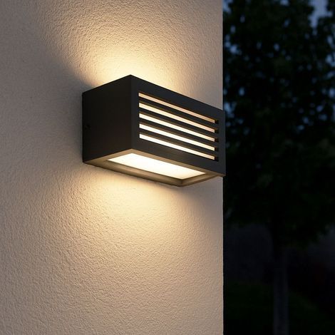 Applique extérieure noire E27 IP54 – Fonte d'aluminium – Diffuseur opale – Longueur 25 cm – Largeur 11 cm – Hauteur 11 cm (1/5)