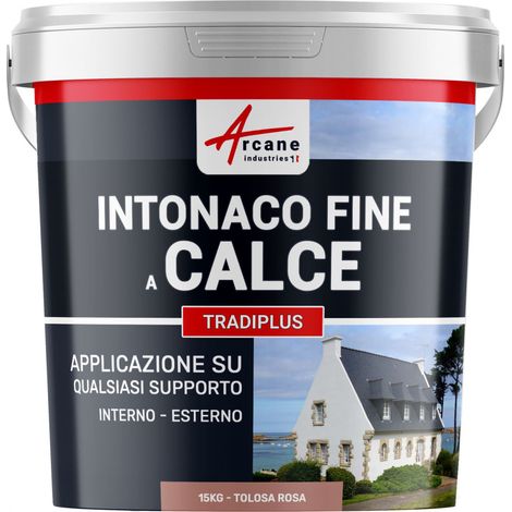 Intonaco a base di calce per decorazione interna ed esterna - TRADIPLUS - 15 kg (fino a 14 m²) Tolosa - Rosa - ARCANE INDUSTRIES (1/5)
