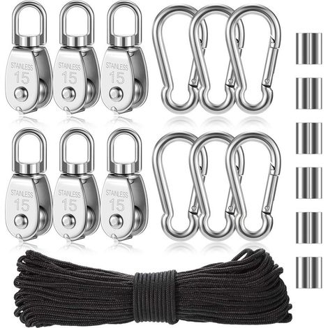 Coavas – Poulie de levage en acier inoxydable 304 – Capacité élevée – Rotation 360° – Pour équipements de camping et alpinisme (1/5)