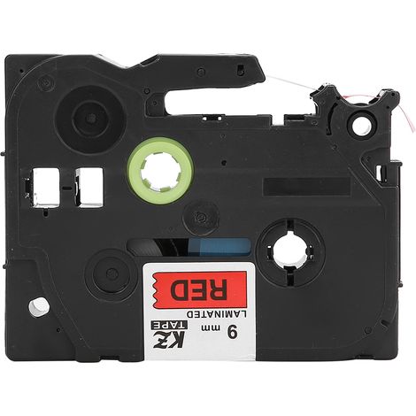 Ruban étiqueteuse 9mm pour Brother TZe-421, TZE-621, TZE-721, PT E100b, E300 (Kze-721 rouge fond blanc, lettres noires) (1/5)