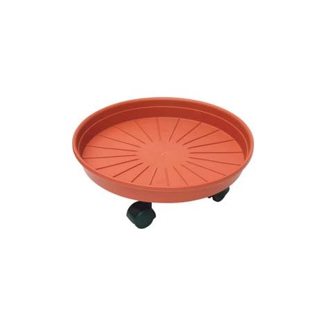 SOTTOVASO TONDO CON RUOTE MARGHERITA- - ø cm.25x6h. - 4 pezzi ICS