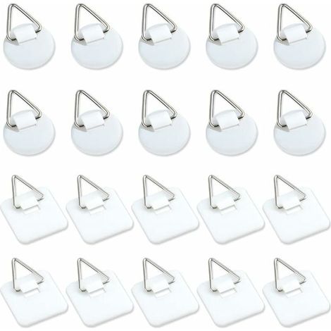 Lot de 50 supports adhésifs invisibles de 2,5 cm, supports verticaux adhésifs pour plaques murales, plaques murales pour assiettes, tableaux, art décoratif (blanc)-LIAIKI (1/5)