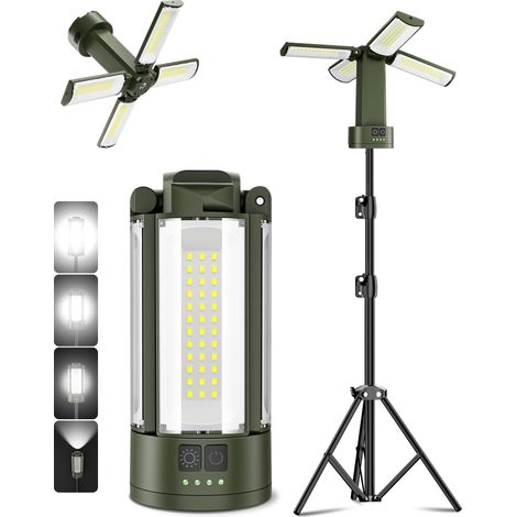 10400mAh Lampe Chantier LED Rechargeable avec Trépied Extensible (1/5)