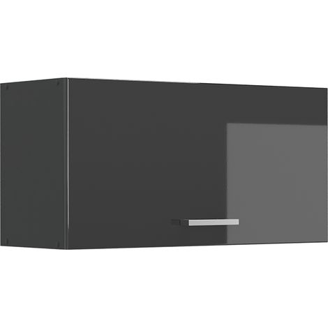 Pensile da cucina R-Line, Antracite lucido/Antracite, 80 cm Piatto, Vicco (1/5)