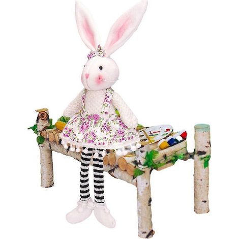 Décorations de Pâques : Gnome en peluche, Lapins de printemps en peluche pour les fêtes de Pâques (1/4)