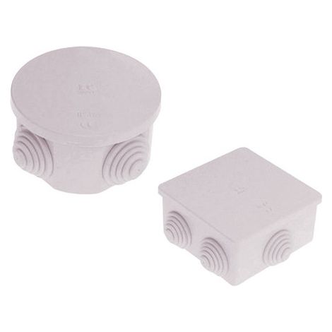 Caja de derivación estanca 80x80x40mm – FG13403 – IP44 con tapa a presión y 6 pasacables – FAEG