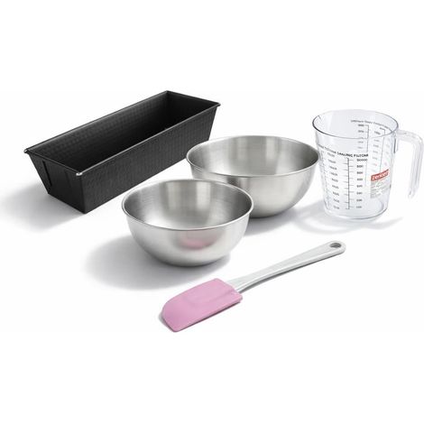 Set pâtisserie avec moule à cake 25 cm, 2 bols à mixer, verre mesureur et spatule Zenker (1/5)