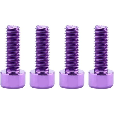 4pcs en alliage d'aluminium vélo cage à bouteille d'eau boulons titulaire vis à douille violet (1/5)