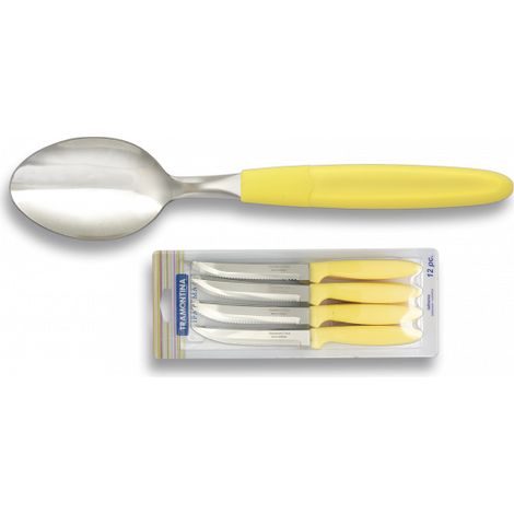 Edelstahllöffel Tramontina mit Mango aus Plipropylen, Gesamtgröße 19 cm, in Blisterpackung 17331