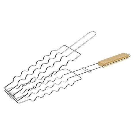 I LOVE BBQ - GRILLES DE CUISSON BARBECUE ET FUMOIR - GRILLE DE BARBECUE DOUBLE À SAUCISSE,GRILLE BARBECUE SAUCISSE, GRILLE BBQ -