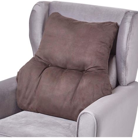 HOMESCAPES Chocolate Faux Suede Back Support Cushion