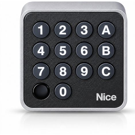Clavier à Code Nice Sans Fil 13 Touches - 433,92 MHz Rolling Code - 3 Canaux - Digicode pour Portail et Porte de Garage - Rétroéclairé - IP54 - Boîtier Métal - (1/5)