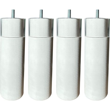 4 pieds cylindriques anti-punaise blanc 19 cm