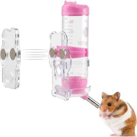 Bouteille d'eau pour Hamster avec stents magnétiques (Rouge) (1/3)