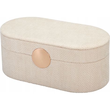 Elegante joyero blanco con espejo, 25 x 10,5 cm. (1/3)