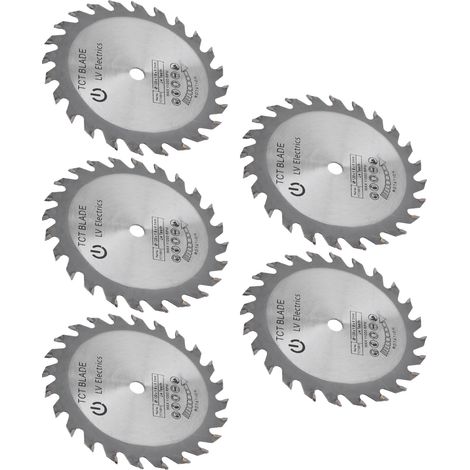 Scie circulaire carbure 5 pièces 12cm 24 dents lame bois universelle, disque sciage menuiserie professionnel, accessoire outil coupe bois durable (1/5)