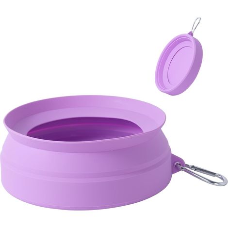 1 Bol Pliable,Silicone,Anti-débordement,Crochet D,Voyage Chien Chat