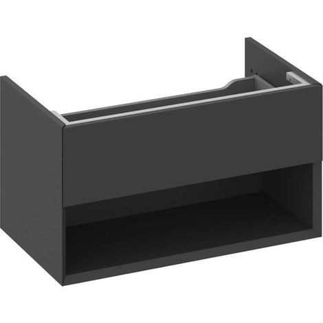 Ravak Lite - Mobile lavabo 80x45x43 cm, 1 cassetto, nero opaco X000001862 (1/4)