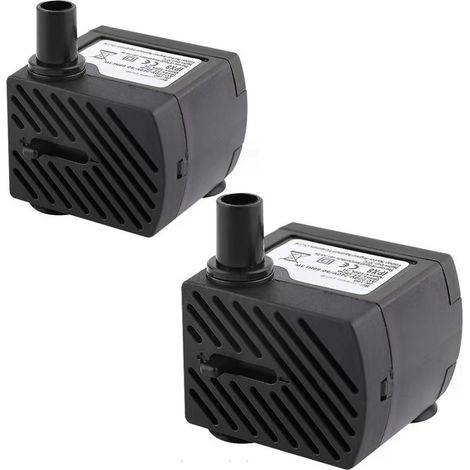 (2 Stück) Mini-Tauchpumpe 3 W 180 l/h, verstellbare Wasserpumpe mit Netzkabel, ultraleise Springbrunnenpumpe für Aquarien (1/5)