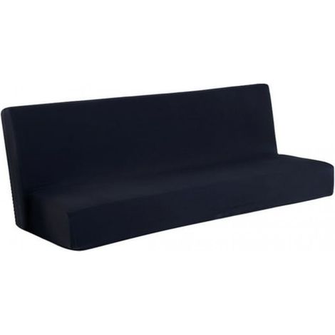 Housse de canapé lavable et pliable, housse de futon unie en polyester élastique, housse intégrale (1/5)