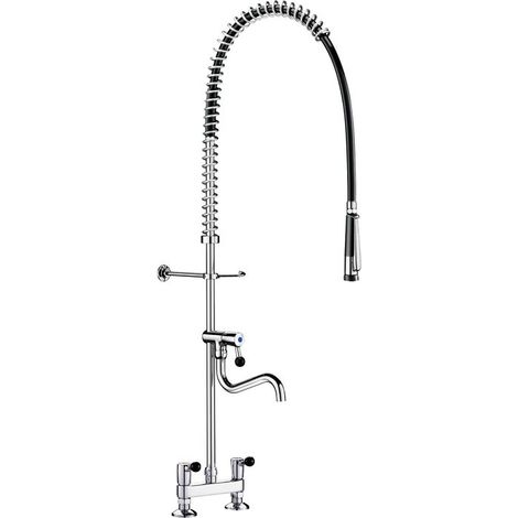 Combiné de prélavage ergonomique avec mélangeur - 2 trous-5633 - Delabie (1/2)