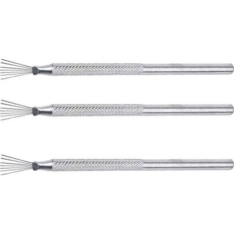 Outil À Aiguille Pour Argile - 13 cm - Poignée Texturée En Aluminium - Bristles En Acier Inoxydable - 3 Pièces (1/5)