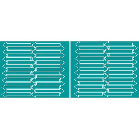 Adesivi a forma di freccia, 10x2 cm, 60 pezzi, turchesi, lucidi.