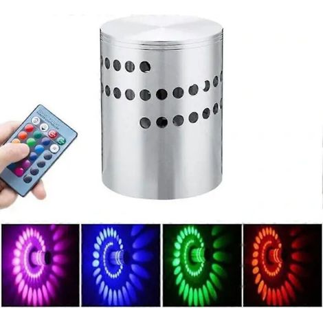 Applique murale LED spirale 3W en aluminium, applique murale moderne, lampe RGB @